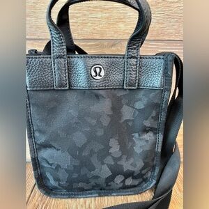 Lululemon Now And Always Micro Tote Bag Fragment Camo Jacquard Black Deep Coal